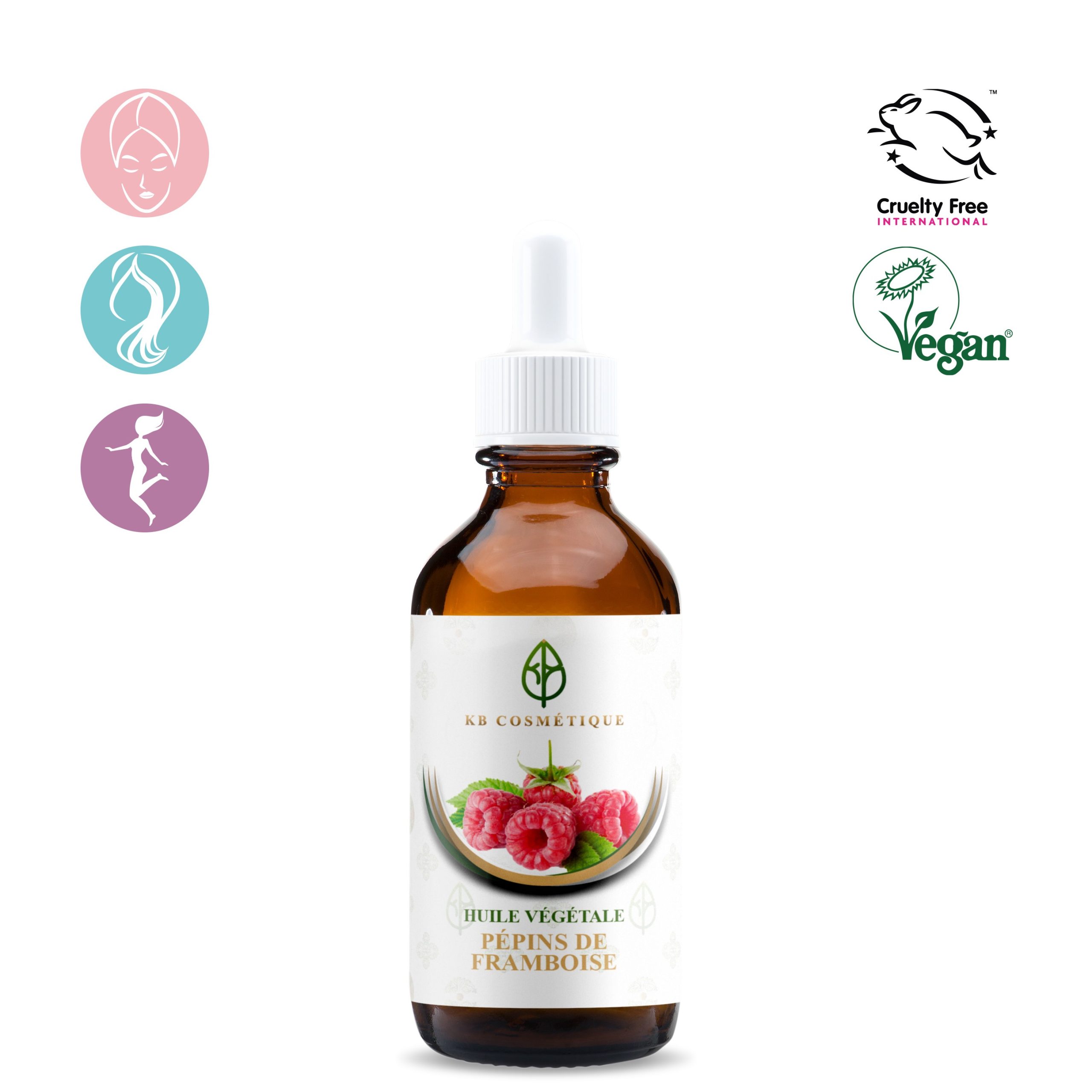 Huile végétale de framboise KB COSMETIQUE Huile végétale de framboise KB COSMETIQUE