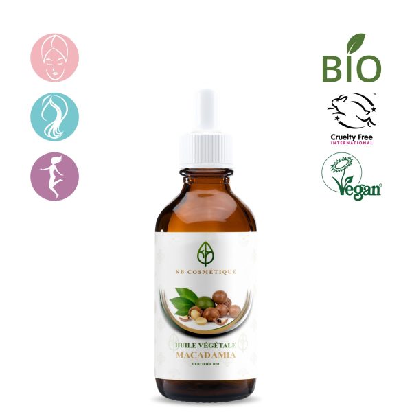 Huile Végétale de macadamia certifiée bio KB COSMETIQUE